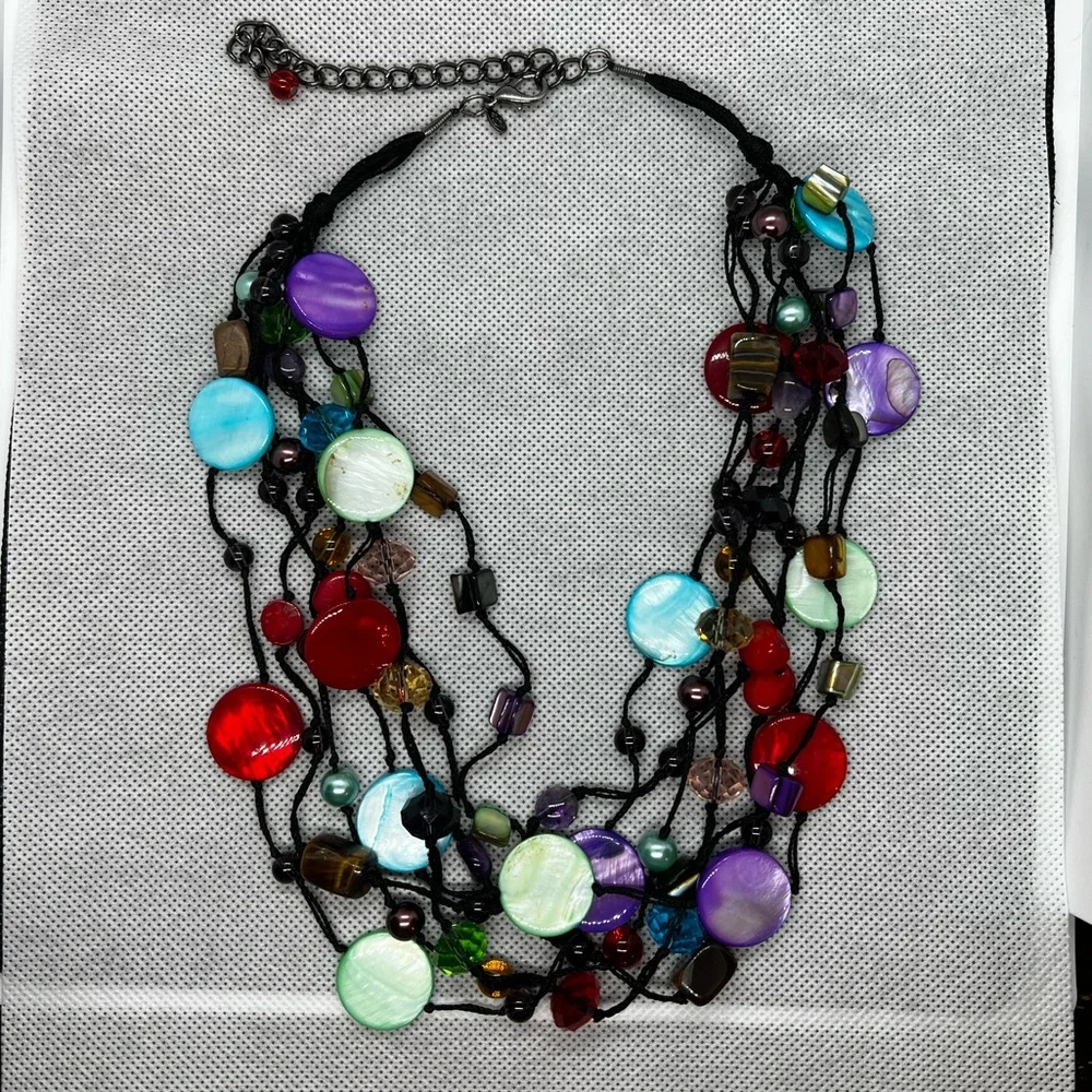 🆕 Vintage multicolored Rare necklace - Picture 7 of 11
